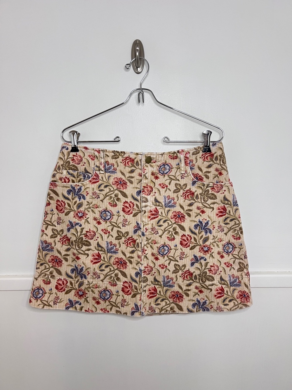 Tuckernuck Dianthus Floral Denim Morrow Mini Skirt NWT